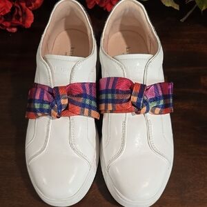Kate Spade Pink and Blue Sneakers with Bow Accent